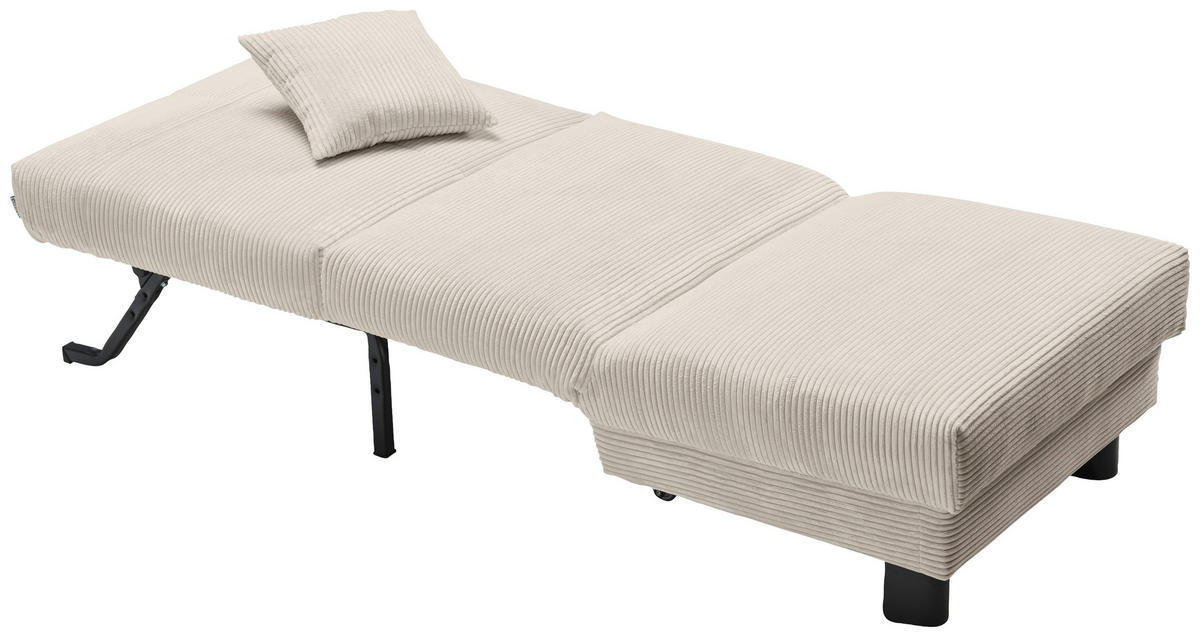 SCHLAFSESSEL Cord Beige    - Beige/Schwarz, Design, Textil/Metall (85/85/100cm) - Carryhome