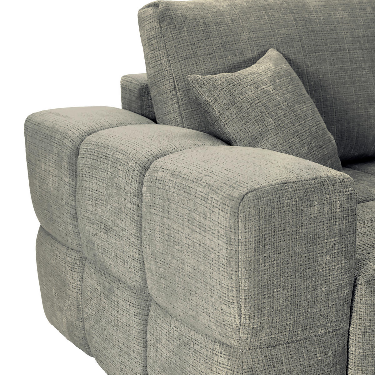 ECKSOFA Dunkelgrau Chenille  - Dunkelgrau/Schwarz, KONVENTIONELL, Kunststoff/Textil (283/180cm) - Carryhome