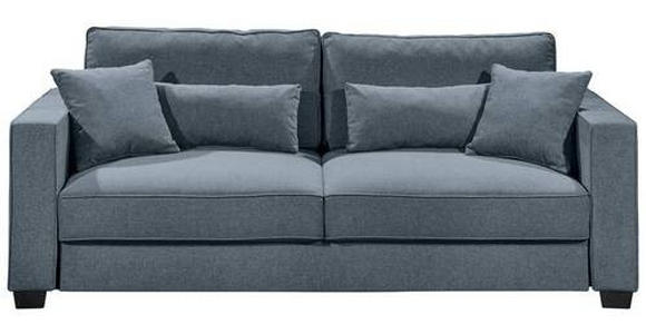 SCHLAFSOFA Mikrovelours Blau  - Blau/Schwarz, Design, Kunststoff/Textil (232/92/115cm) - Carryhome