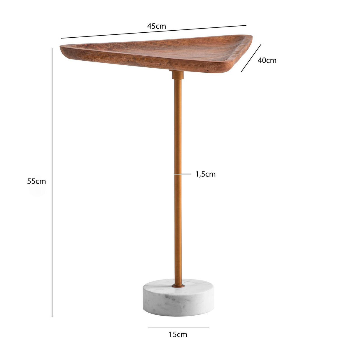 BEISTELLTISCH in Holz 45/40/55 cm  - Weiss/Eichefarben, Design, Holz/Stein (45/40/55cm) - Livetastic