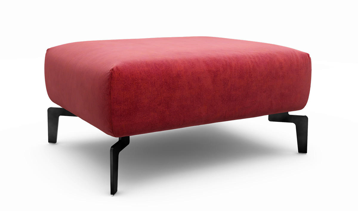 HOCKER in Textil Rot  - Rot/Schwarz, Design, Textil/Metall (90/70/46cm) - SENSOO