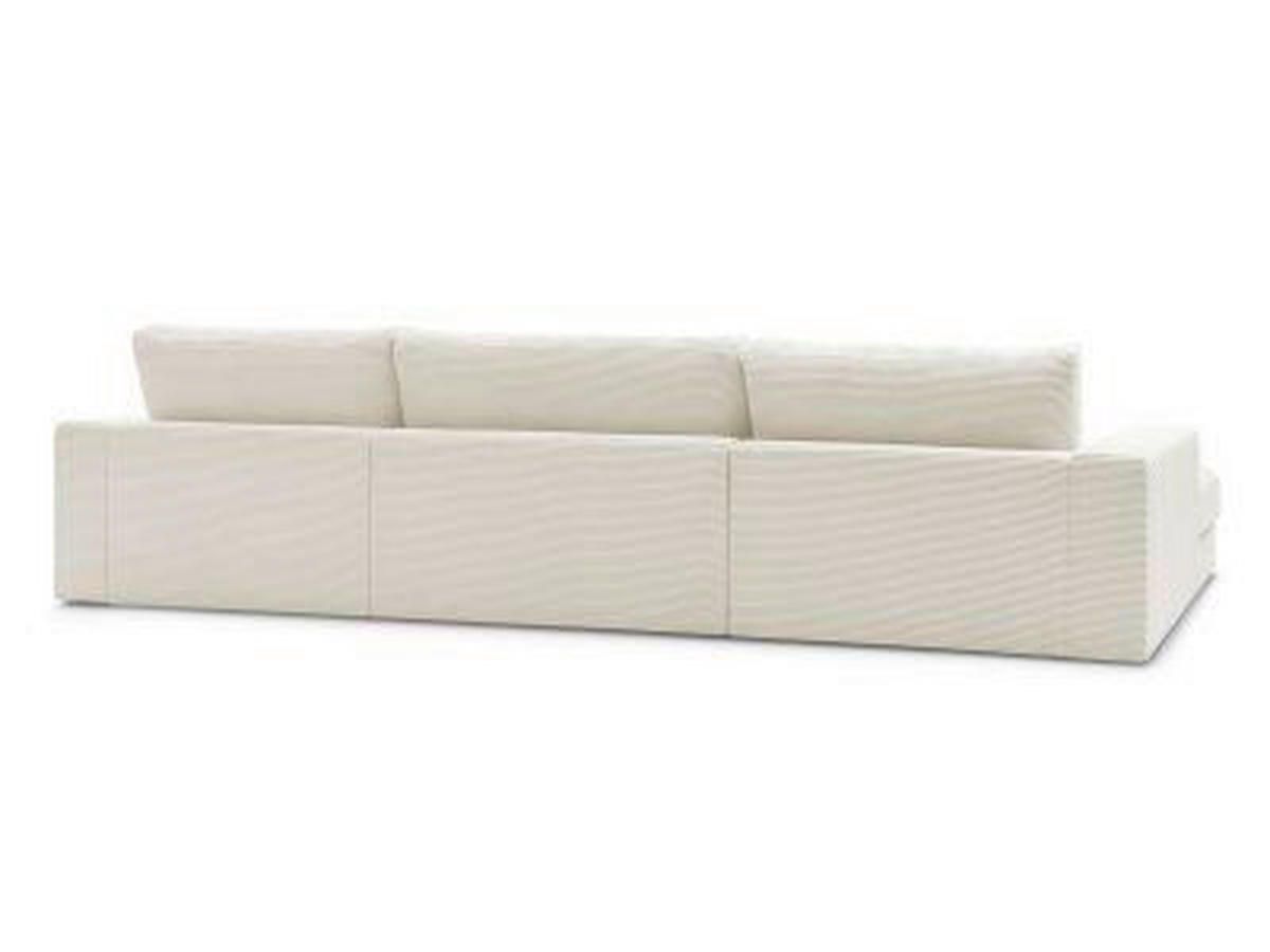 WOHNLANDSCHAFT LEONARD Beige Cord  - Beige/Schwarz, MODERN, Kunststoff/Textil (159/349/159cm)