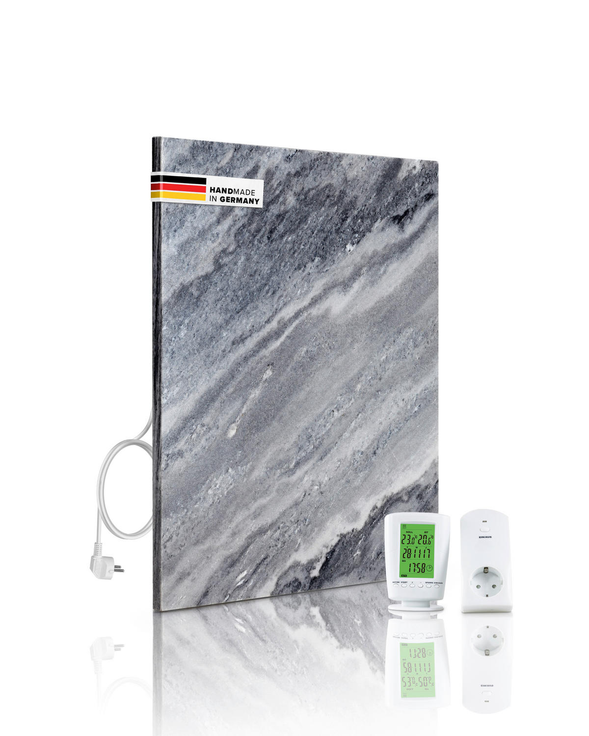 INFRARÖD VÄRMEPANEL - ljusgrå, Basics, sten (60/50/2cm) - MID.YOU