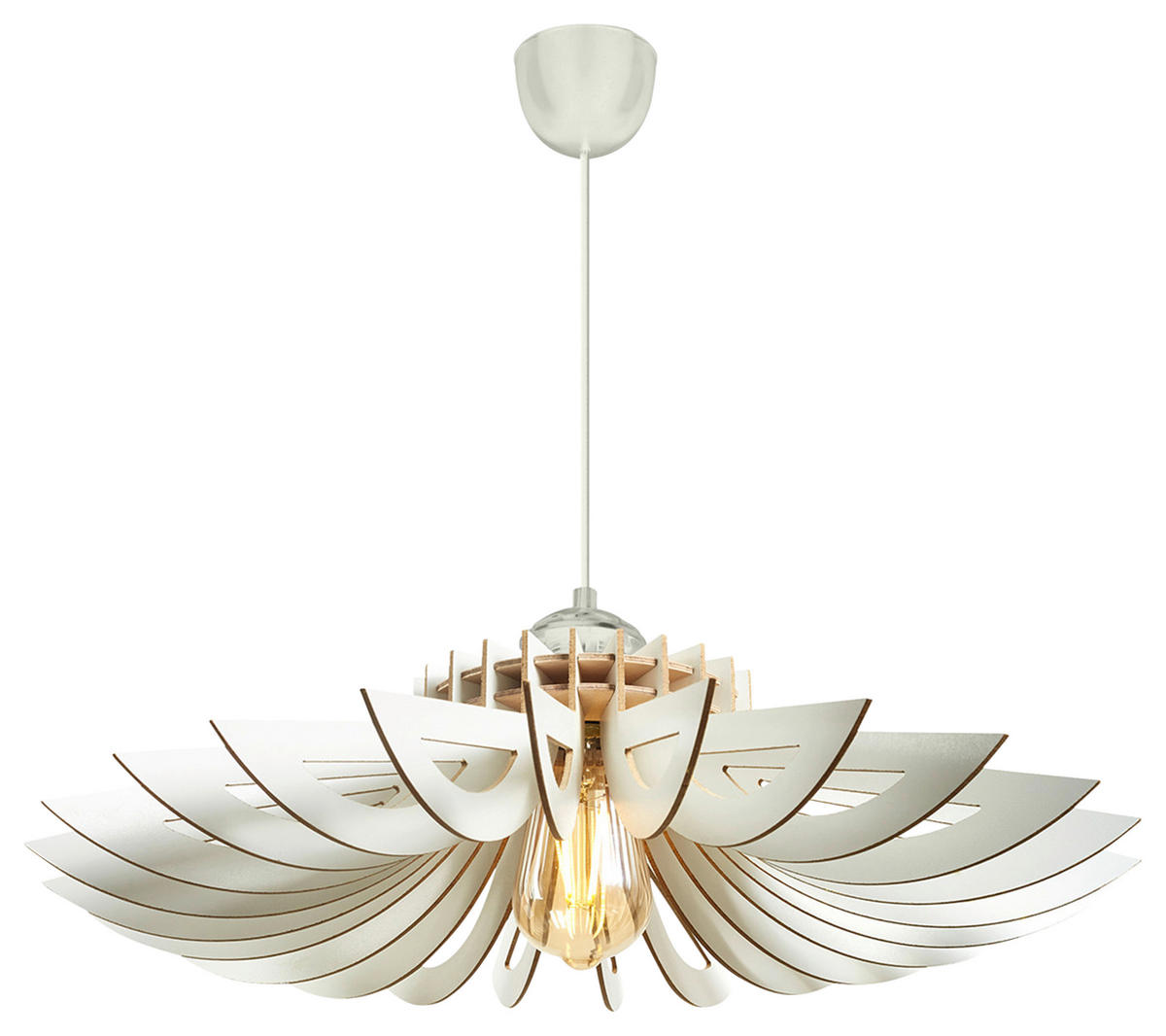 DECKENLEUCHTE 68/68/50 cm   - Weiß, Trend, Holz (68/68/50cm) - P & B