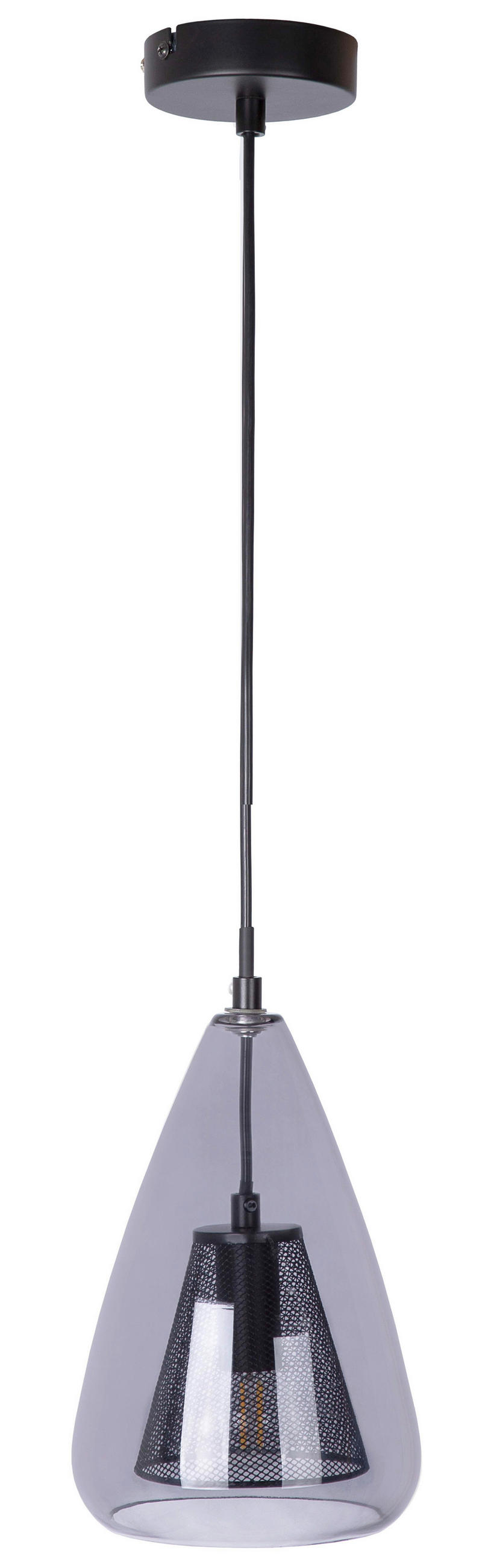 LUSTER  16,5/150 cm      - crna, Dizajnerski, staklo/metal (16,5/150cm)