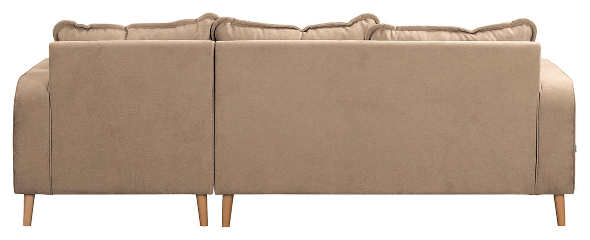 ECKSOFA in Mikrofaser Beige  - Wengefarben/Beige, Design, Holz/Textil (230/150cm) - Livetastic