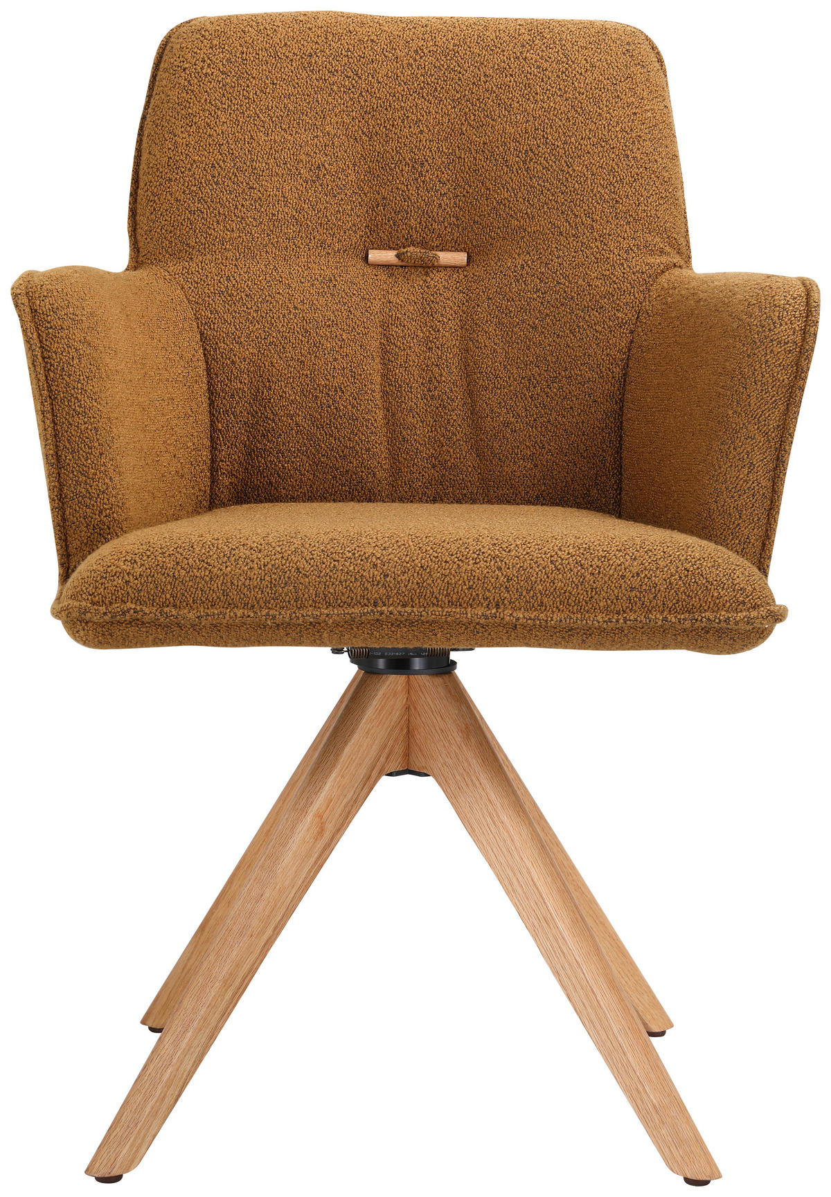 ARMLEHNSTUHL  in Bouclé  - Eichefarben/Gelb, Design, Holz/Textil (60,5/87/63,5cm) - Novel