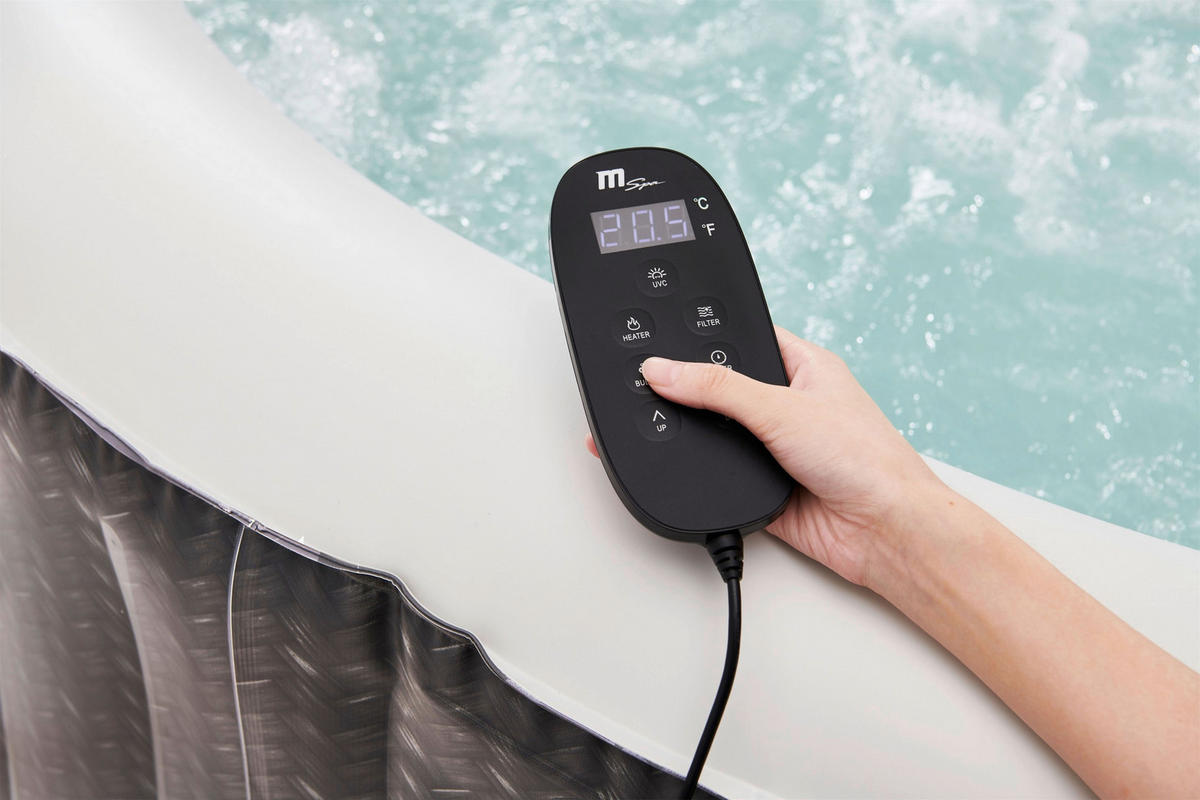 WHIRLPOOL MSPA COMFORT OTTOMAN 204/70 cm  - Anthrazit/Weiß, KONVENTIONELL, Kunststoff (204/70cm) - Atrigo