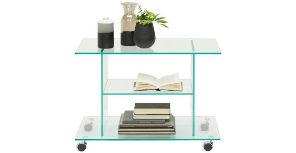 TV-RACK Glas Klar  - Chromfarben/Klar, Design, Glas (80/58/45cm) - Xora