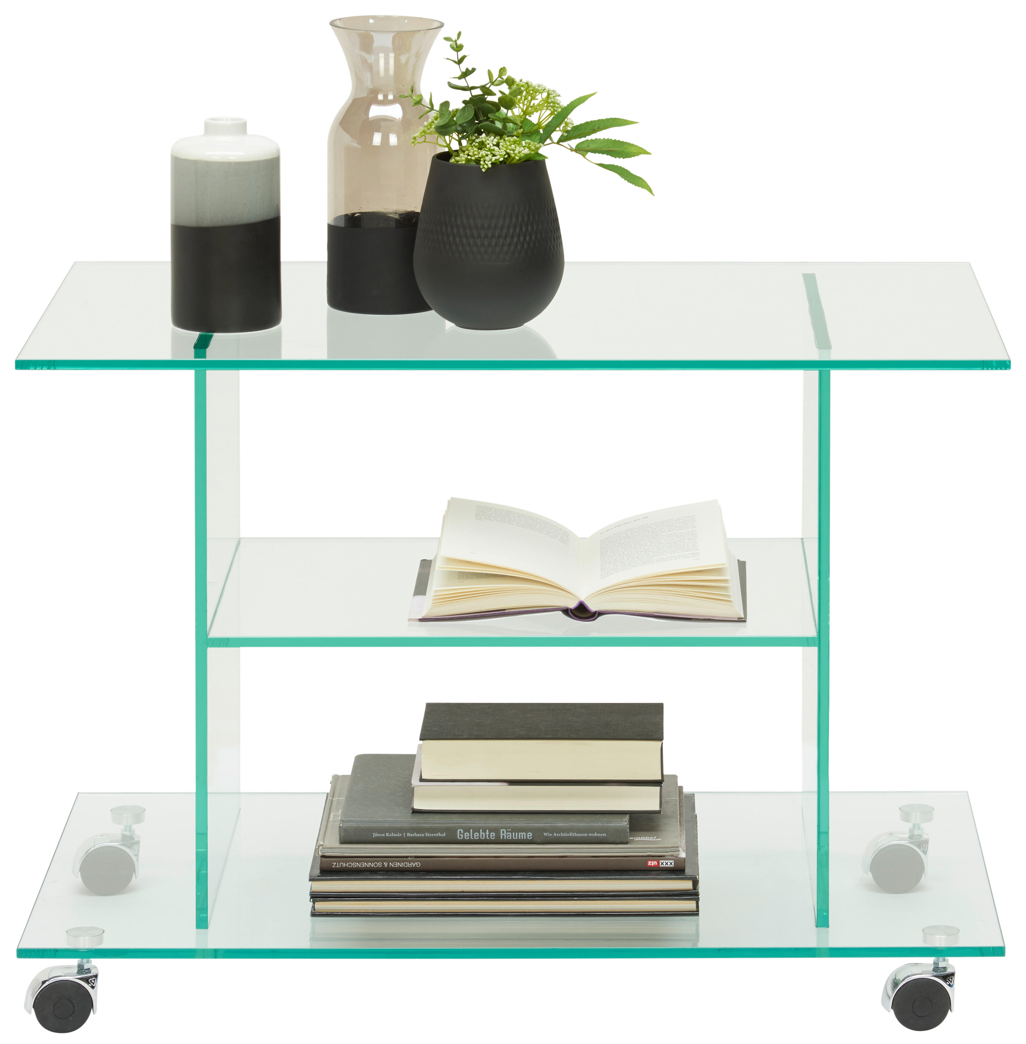 TV-RACK Glas Klar  - Chromfarben/Klar, Design, Glas (80/58/45cm) - Xora