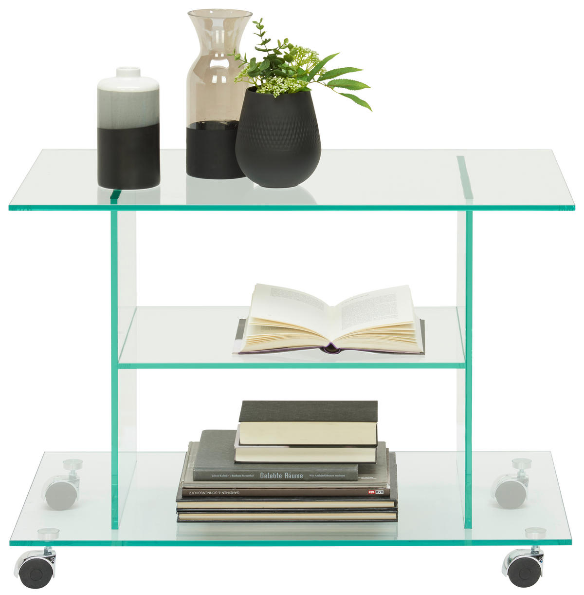 TV-RACK - Chromfarben/Klar, Design, Glas (80/58/45cm) - Xora