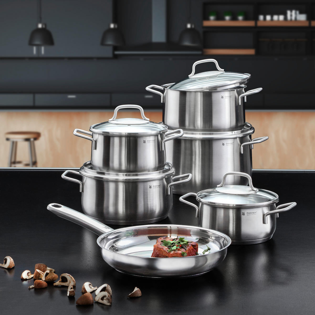 KOCHTOPFSET Brilliant 6-teilig  - Klar/Edelstahlfarben, Design, Glas/Metall - WMF