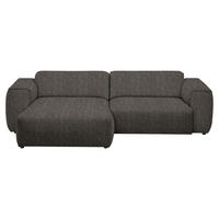 ECKSOFA in Webstoff Dunkelbraun  171/265 cm  - Dunkelbraun/Schwarz, Design, Kunststoff/Textil (171/265cm) - home24