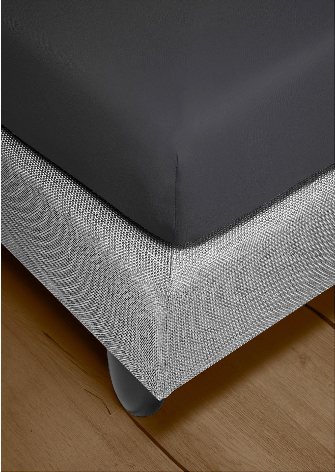 SPANNBETTTUCH Biber  - Graphitfarben, KONVENTIONELL, Textil (100/200cm) - Bierbaum