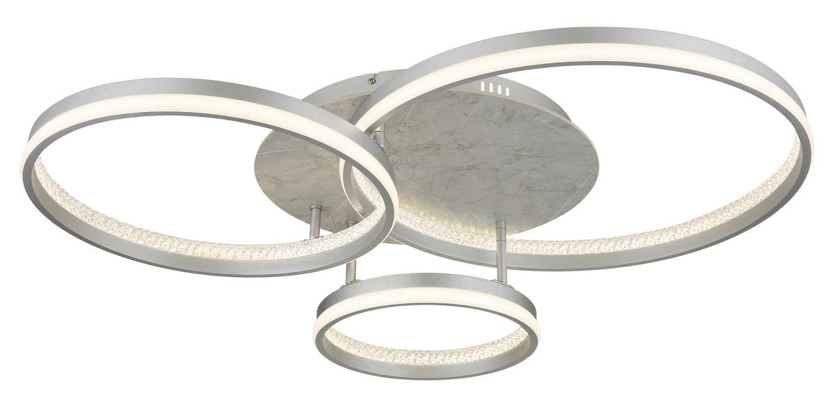 LED-DECKENLEUCHTE MARY 85,5/68,5/16,7 cm   - Klar/Silberfarben, Design, Holzwerkstoff/Kunststoff (85,5/68,5/16,7cm)