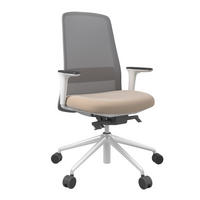 DREHSTUHL Lederlook Grau, Weiß, Beige  - Beige/Weiß, MODERN, Kunststoff/Textil (70/103-115/70cm)