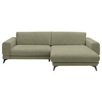 ECKSOFA Grün Chenille  - Schwarz/Grün, KONVENTIONELL, Textil/Metall (292/194cm) - SetOne by Musterring