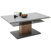 COUCHTISCH in Glas, Holzwerkstoff 115/65/46 cm  - Eichefarben/Grau, Design, Glas/Holzwerkstoff (115/65/46cm) - MID.YOU
