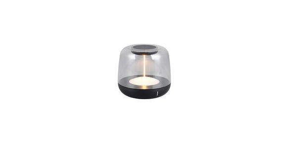 AKKU-TISCHLEUCHTE 12,2/11,2 cm - Transparent/Schwarz, LIFESTYLE, Kunststoff (12,2/11,2cm) - Novel