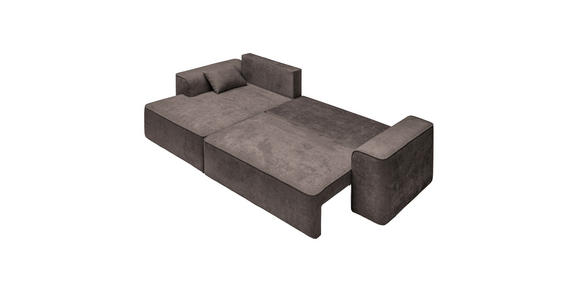 ECKSOFA in Plüsch Graubraun  - Graubraun/Blaugrau, Design, Kunststoff/Textil (152/288cm) - Xora