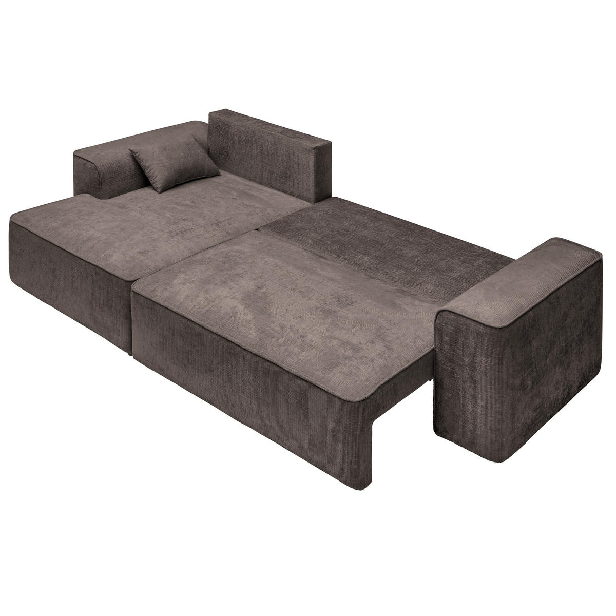 ECKSOFA in Plüsch Graubraun  - Graubraun/Blaugrau, Design, Kunststoff/Textil (152/288cm) - Xora