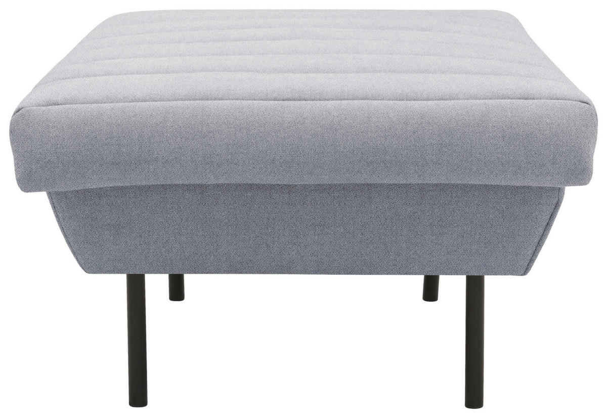 HOCKER Grau, Hellblau  - Schwarz/Grau, Design, Textil/Metall (70/45/70cm) - LOOKS by W.Joop