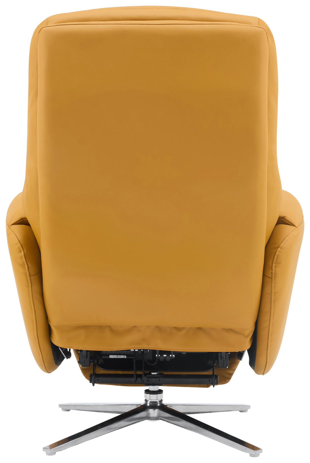 MASSAGESESSEL Echtleder Lederlook Gelb    - Chromfarben/Gelb, Design, Leder/Textil (79/110/85cm) - Livetastic