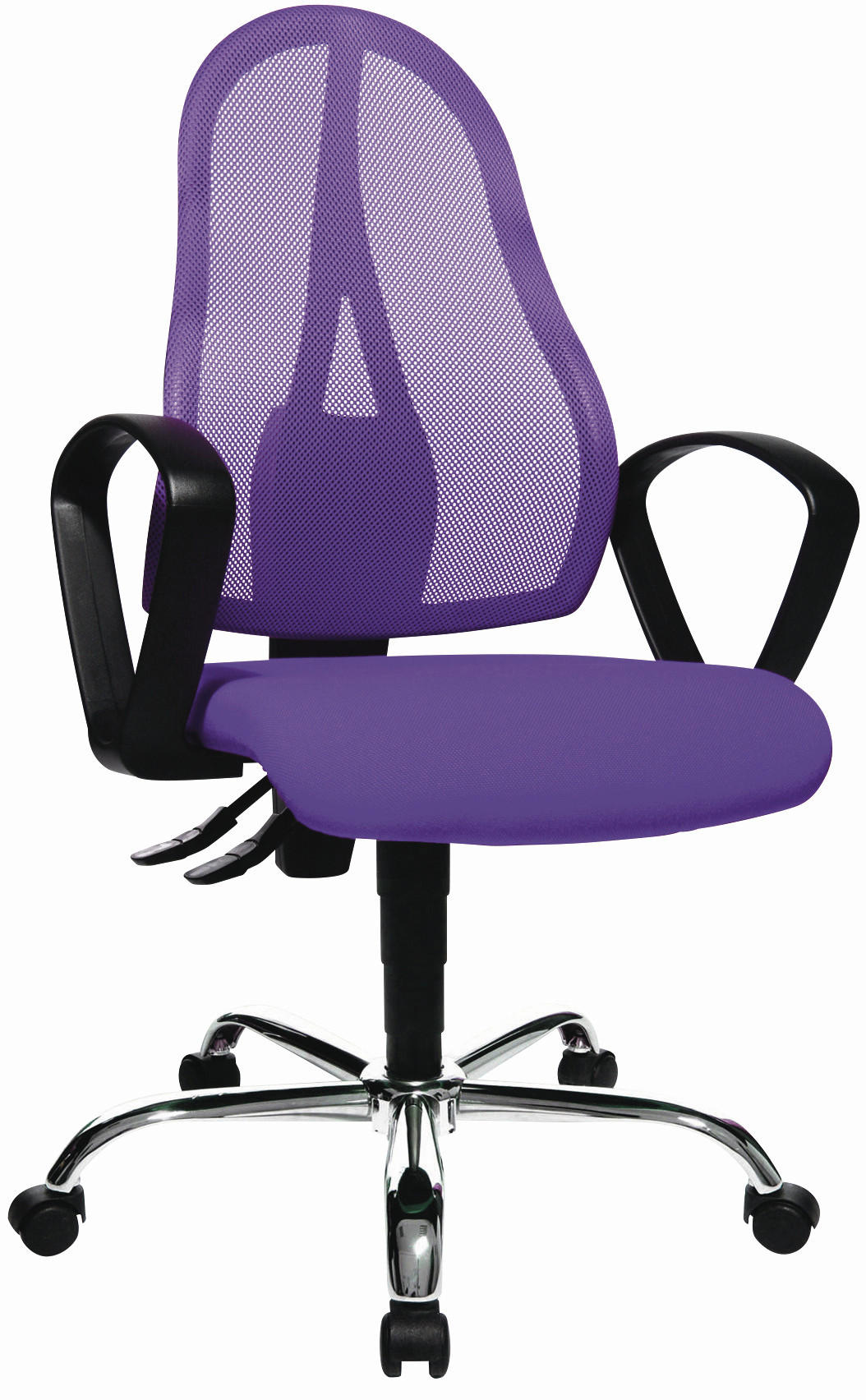 DREHSTUHL Netzbespannung, Webstoff Lila, Schwarz, Chromfarben  - Chromfarben/Lila, Basics, Kunststoff/Textil (48/103-111/48cm) - Topstar