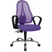 DREHSTUHL Netzbespannung, Webstoff Lila, Schwarz, Chromfarben  - Chromfarben/Lila, Basics, Kunststoff/Textil (48/103-111/48cm) - Topstar