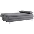 BOXSPRINGSOFA Flachgewebe Graphitfarben  - Silberfarben/Graphitfarben, Design, Textil/Metall (202/96/105cm) - Carryhome