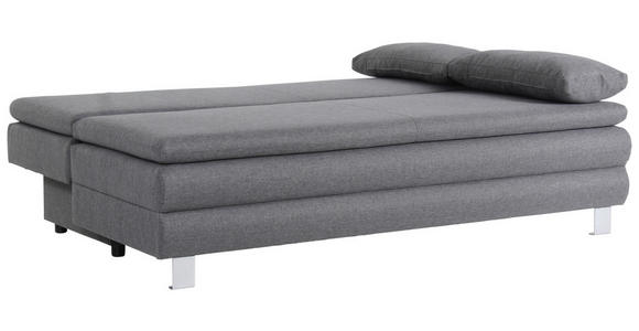 BOXSPRINGSOFA in Flachgewebe Graphitfarben  - Silberfarben/Graphitfarben, Design, Textil/Metall (202/96/105cm) - Carryhome