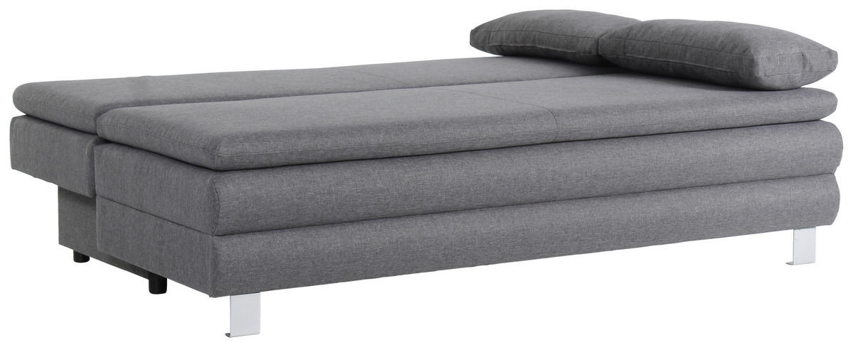 BOXSPRING SOFA grafitno siva  - srebrna/grafitno siva, Dizajnerski, tekstil/metal (202/96/105cm) - Carryhome