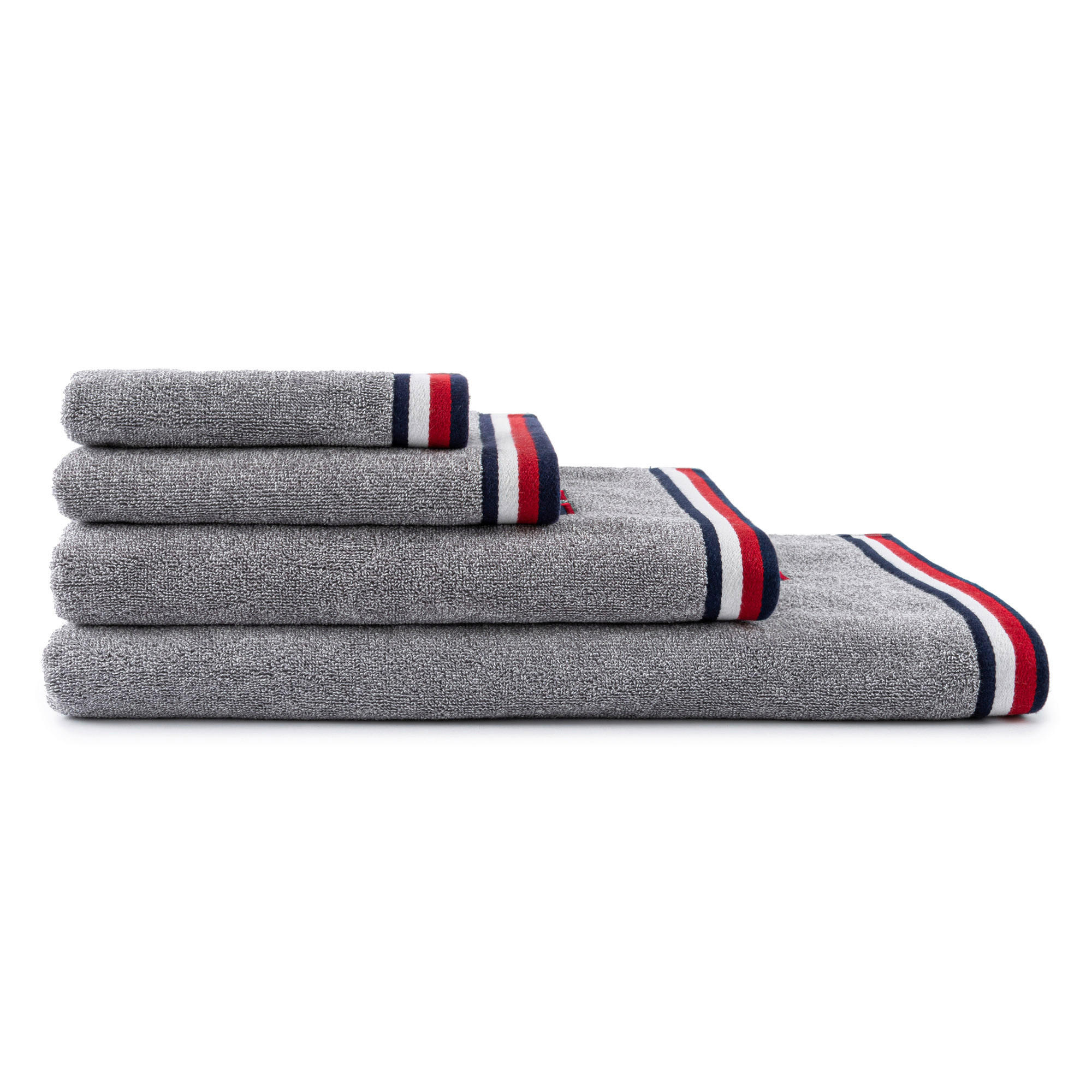 GÄSTETUCH College Classics Grau 40/60 cm  - Grau, Basics, Textil (40/60cm) - Tommy Hilfiger