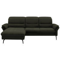 ECKSOFA  in Flachgewebe Dunkelgrün  181/260 cm  - Dunkelgrün/Schwarz, KONVENTIONELL, Textil/Metall (181/260cm) - Beldomo Speed