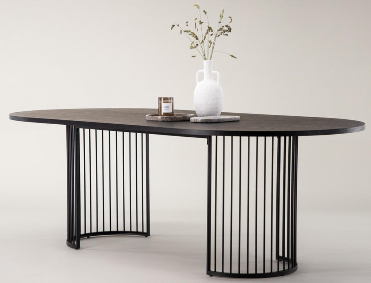 ESSTISCH in Holz, Metall, Holzwerkstoff 220/110/75 cm  - Schwarz, Design, Holz/Holzwerkstoff (220/110/75cm) - Livetastic