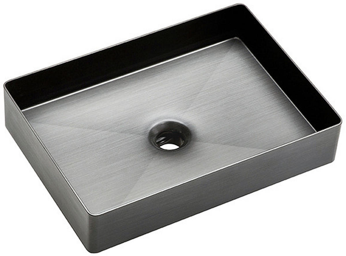 WASCHBECKEN 51/10/36 cm  - Edelstahlfarben, Design, Metall (51/10/36cm) - Sadena