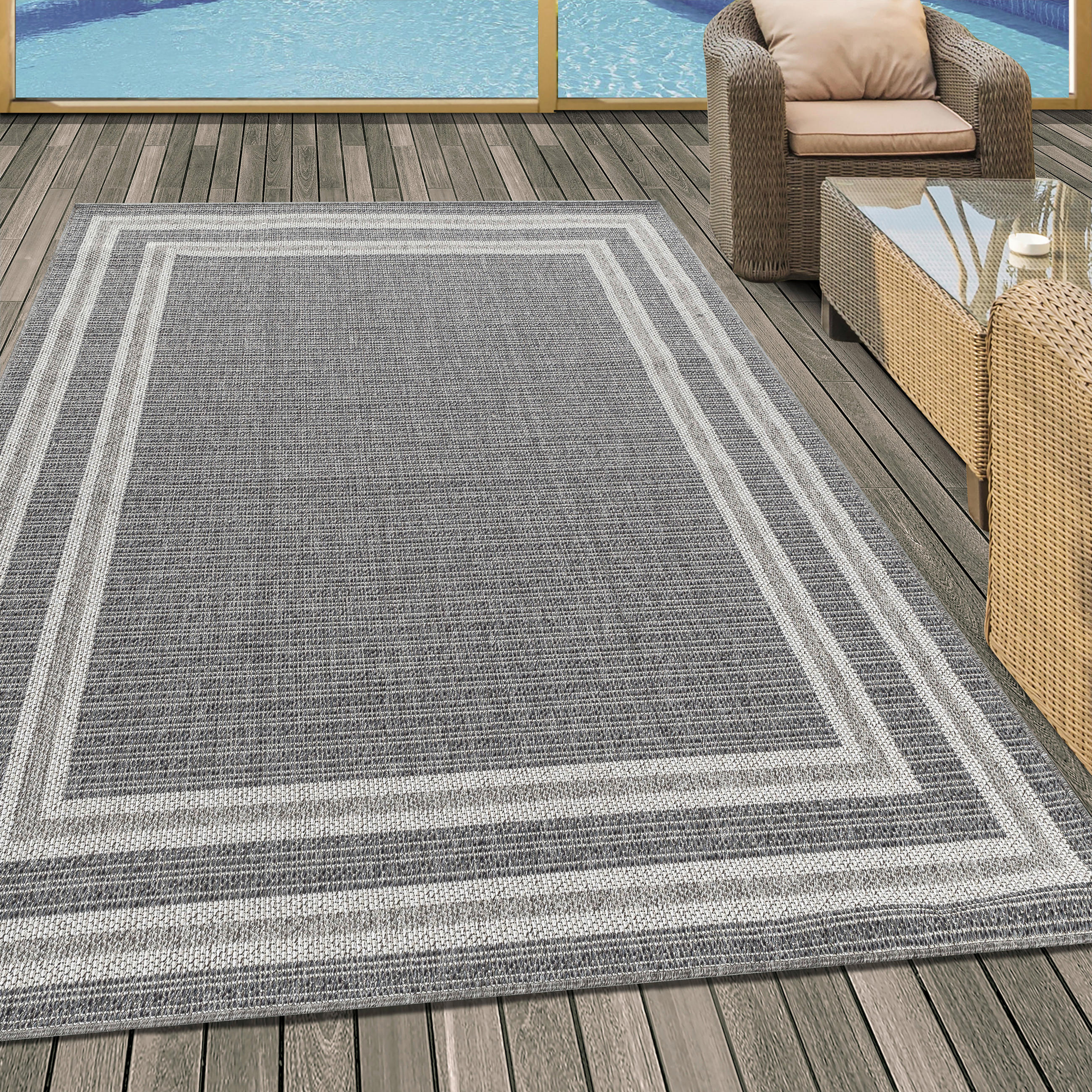 FLACHWEBETEPPICH 60/100 cm Aruba Grau  - Grau, Design, Textil (60/100cm) - Novel