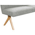 ECKBANK 172/218 cm Webstoff Hellgrau Eiche vollmassiv   - Eichefarben/Hellgrau, KONVENTIONELL, Holz/Textil (172/218cm) - Linea Natura