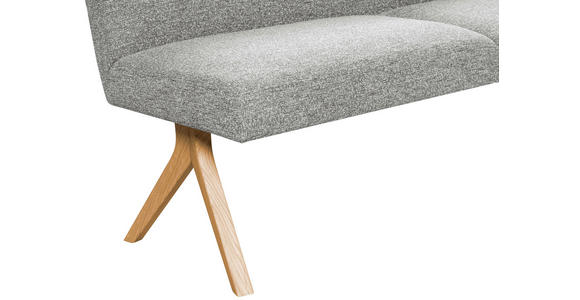 ECKBANK 172/218 cm Webstoff Hellgrau Eiche vollmassiv   - Eichefarben/Hellgrau, KONVENTIONELL, Holz/Textil (172/218cm) - Linea Natura