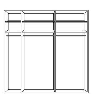 DULAP CU UȘI CULISANTE in culoare lemn stejar  - culoare lemn stejar, Modern, sticlă/material pe bază de lemn (250/217/67cm) - Dieter Knoll