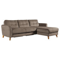 ECKSOFA in Samt Beige  - Beige/Buchefarben, Design, Holz/Textil (238/168cm) - Livetastic