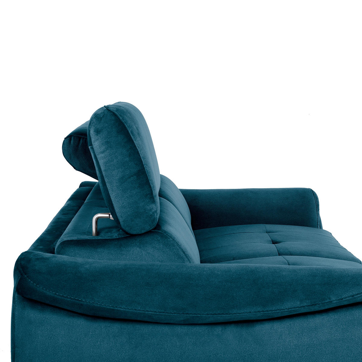 SCHLAFSOFA Samt Dunkelblau  - Chromfarben/Dunkelblau, Design, Textil/Metall (203/77-98/103cm) - MID.YOU