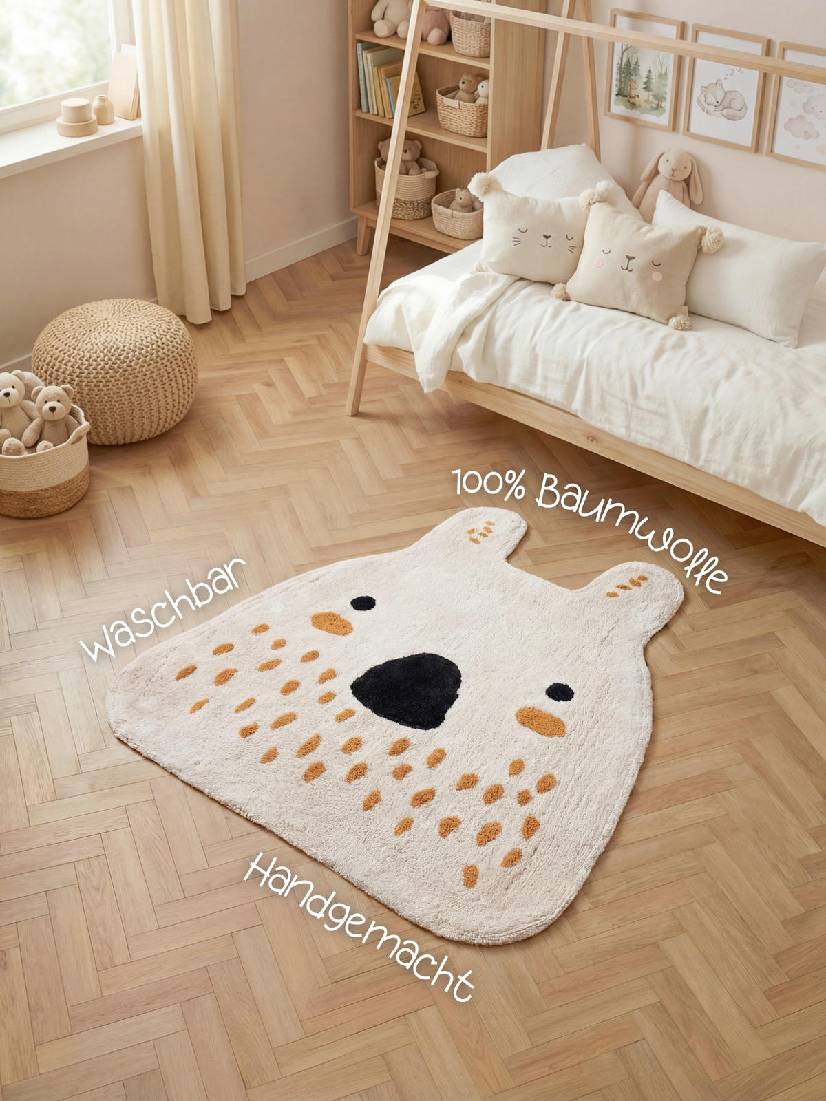 KINDERTEPPICH 120/137 cm Snuggle Nienchen Hase  - Dunkelorange/Creme, Basics, Kunststoff/Textil (120/137cm) - Hanse Home