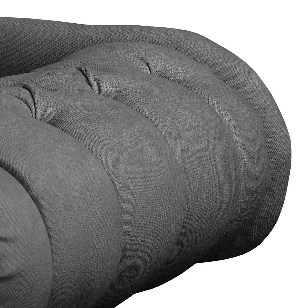 RÉCAMIERE Pako in Mikrofaser Dunkelgrau  - Dunkelgrau/Braun, Design, Holz/Textil (185/93/75cm) - Livetastic