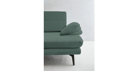 2,5-SITZER  in Echtleder Opal   - Opal/Schwarz, Design, Leder/Metall (196/86/104cm) - Dieter Knoll