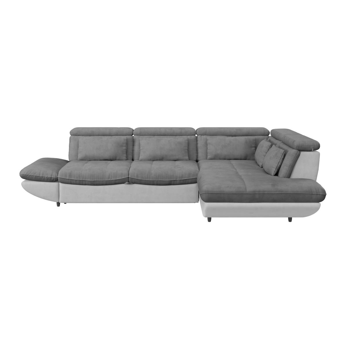 WOHNLANDSCHAFT Hellgrau, Dunkelgrau Mikrofaser  - Dunkelgrau/Hellgrau, MODERN, Kunststoff/Textil (311/233cm) - MID.YOU