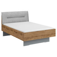 BETT 120/200 cm Grau, Eichefarben  - Eichefarben/Grau, Trend, Textil (120/200cm) - Stylife