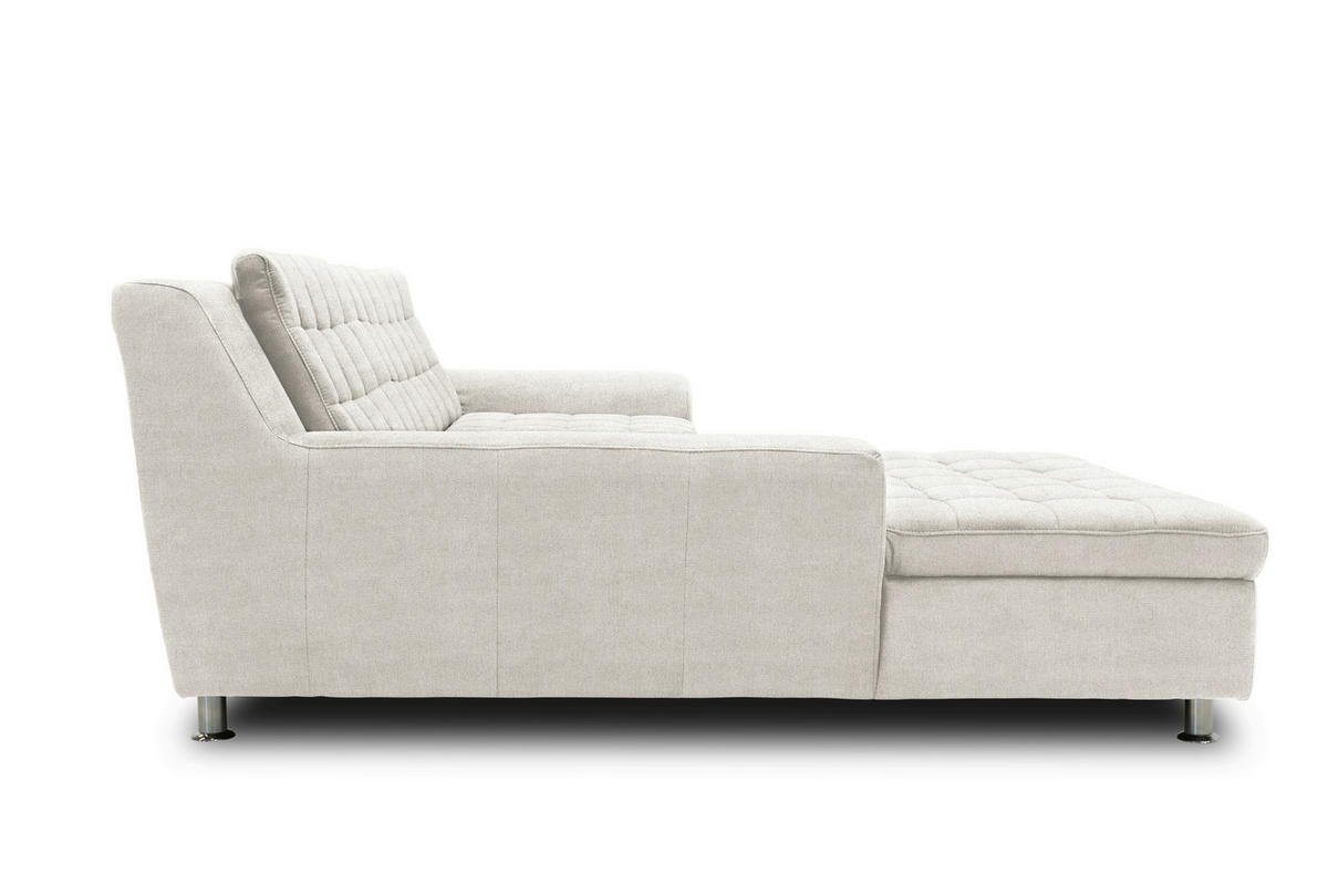 ECKSCHLAFSOFA MORTON Beige Mikrofaser  - Chromfarben/Beige, MODERN, Textil/Metall (304/200/84cm) - MID.YOU