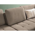 ECKSOFA in Flachgewebe Beige  - Beige/Schwarz, Natur, Textil/Metall (288/233cm) - Valnatura