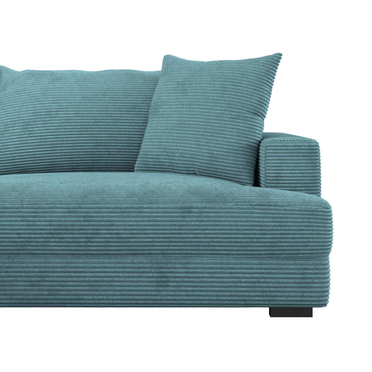 ECKSOFA Türkis Cord  - Türkis/Schwarz, MODERN, Textil (180/265cm) - P & B